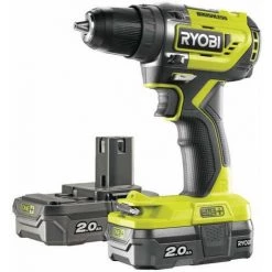 Perceuse-visseuse Brushless E-torque RYOBI 18V One Plus - 2 Batteries 18V 2.0Ah - 1 Chargeur R18DD5-220S