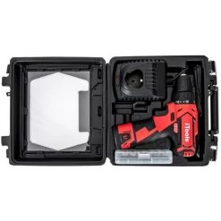 VITO PRO-POWER Perceuse Visseuse Sans Fil 12V Batterie Lithium 1.5Ah ITOOLS LED + Coffret 6 Embouts De Vissage + 6 Forets + Adaptateur -Perceuse Soldes 2022 8847061 4