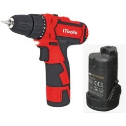 VITO PRO-POWER Perceuse Visseuse Sans Fil 12V Batterie Lithium 1.5Ah ITOOLS LED + Coffret 6 Embouts De Vissage + 6 Forets + Adaptateur -Perceuse Soldes 2022 8847061 5