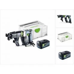 Festool DWC 18-4500 LI Basic Visseuse Sans Fil Pour Plaquiste ( 574747 ) Avec Boîtier Systainer + Chargeur De Vis + 1x Batterie BP 18 Volt 5,2 Ah Li-lon Airstream