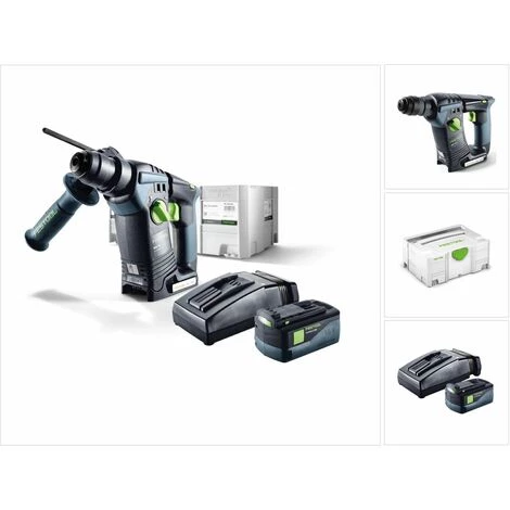 Festool BHC 18 Li Plus Perforateur Sans Fil SDS-Plus Avec Boîtier Systainer + 1x Batterie BP 5,2 Ah + Chargeur TCL 6 3 Festool BHC 18 Li Plus Perforateur Sans Fil SDS-Plus Avec Boîtier Systainer + 1x Batterie BP 5,2 Ah + Chargeur TCL 6
