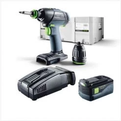 Festool T 18+3 Li-Basic Perceuse-visseuse Sans Fil + Coffret De Transport Systainer Plus + 1x Batterie BP 18 Li 5,2 AS + Chargeur Rapide SCA 8 -Perceuse Soldes 2022 9480840 2