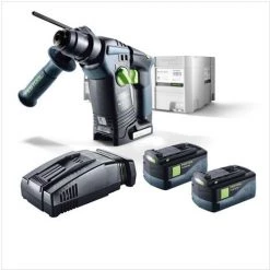 Festool BHC 18 Li Basic Perforateur Sans Fil + Coffret De Transport Systainer + 2x Batteries BP 18 Li 5,2 AS Li-lon + Chargeur SCA 8 -Perceuse Soldes 2022 9480845 2