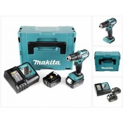 Makita DDF 483 RTJ 18 V Perceuse Visseuse Sans Fil Avec Boîtier Makpac + 2x Batteries BL 1850 5,0 Ah + Chargeur DC18RC
