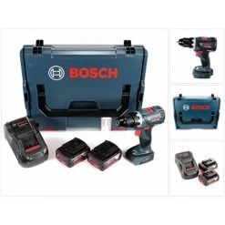 Bosch GSR 18 V-60 C Professional Brushless Li-Ion Perceuse-visseuse Sans Fil Avec Boîtier L-Boxx + 2x Batteries GBA 5,0 Ah + Chargeur GAL 1880 CV ( 06019G1100 )